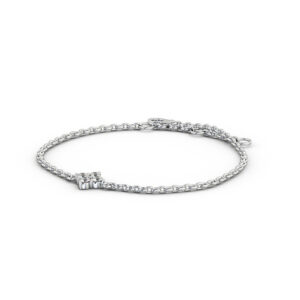 Cluster Style Delicate Diamond Bracelet 9K White Gold - Lorraine