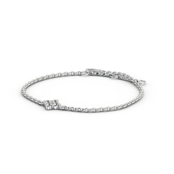 Cluster Style Delicate Diamond Bracelet 9K White Gold - Lorraine - Image 2