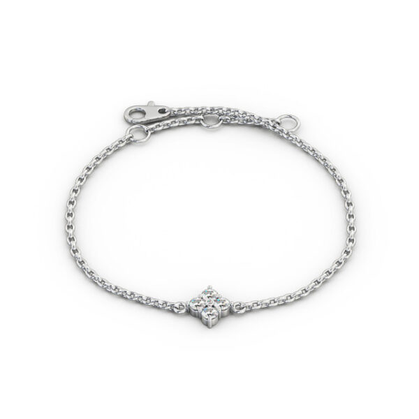 Cluster Style Delicate Diamond Bracelet 9K White Gold - Lorraine