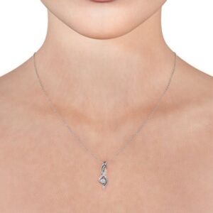 Drop Round Diamond 0.11ct Pendant 9K White Gold - Kinloch