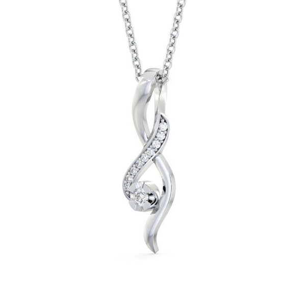 Drop Round Diamond 0.11ct Pendant 9K White Gold - Kinloch