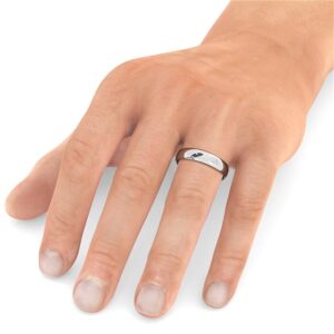 Mens Plain Wedding Ring 18K White Gold - Traditional Court