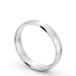 Mens Plain Wedding Ring 18K White Gold - Traditional Court