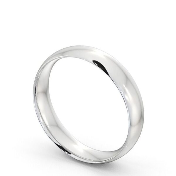 Mens Plain Wedding Ring 18K White Gold - Traditional Court