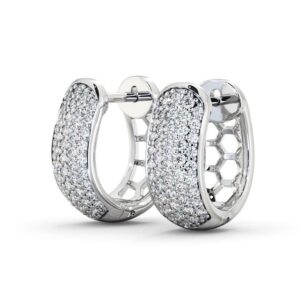 Hoop Round Diamond 0.40ct Earrings 9K White Gold - Ballivor