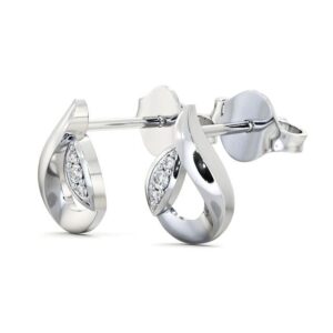 Tear Drop Round Diamond Earrings 9K White Gold - Blarney